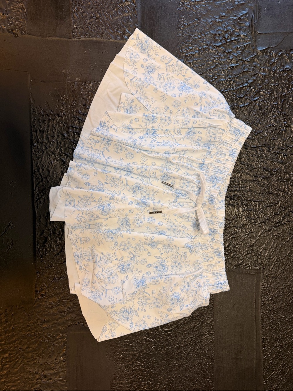 GB girls White and Light Blue Floral Athletic Shorts